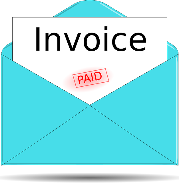 Net cash flow, paid invoice, envelope paid, blue envelope
