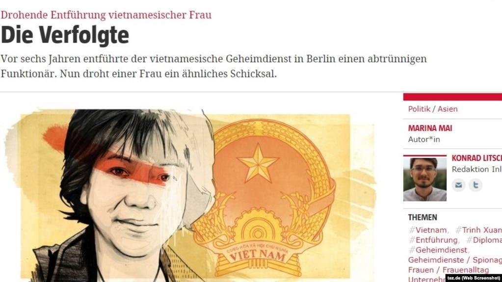 Bài viết về bà Nguyễn Thị Thanh Nhàn trên trang web của tờ báo Taz. RSF lên án việc trang mạng của tờ báo Đức bị chặn ở Việt Nam sau khi bài viết này được đăng tải.