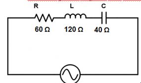 Jika tegangan maksimum sumber arus bolak-balik = 200 V, maka besar kuat arus maksimum yang mengalir pada rangkaian adalah....