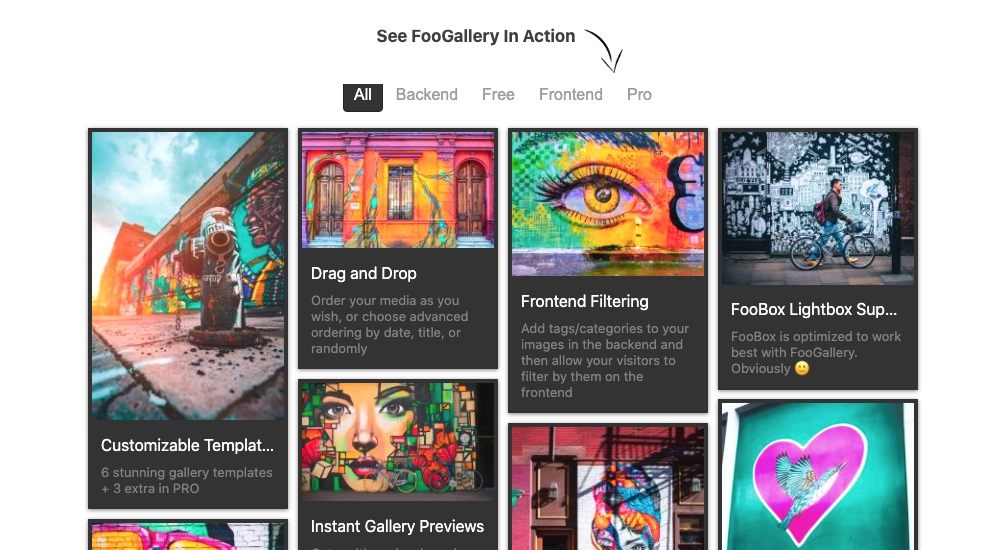 Exemplo do FooGallery