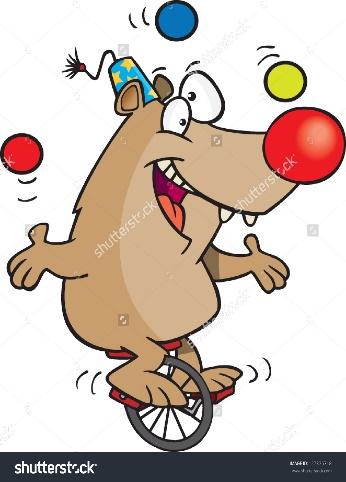 Image result for BEAR ON UNICYCLE CARTOON