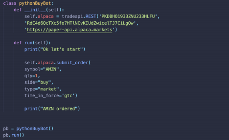 pythonBuyBot with our API Keys