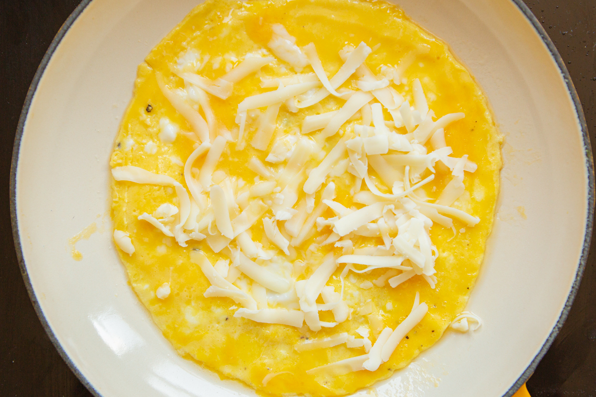 cooked eggs with cheese
