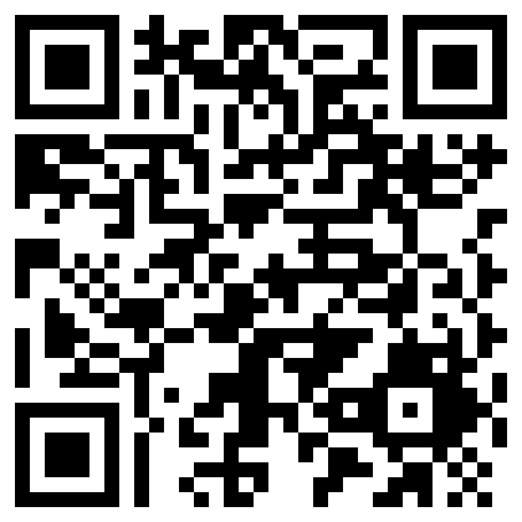 A qr code with a few black squares

Description automatically generated
