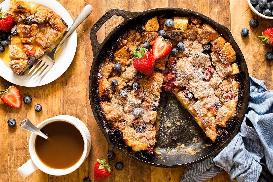 Berry French Toast Casserole by Carla Cardello Food Photographer