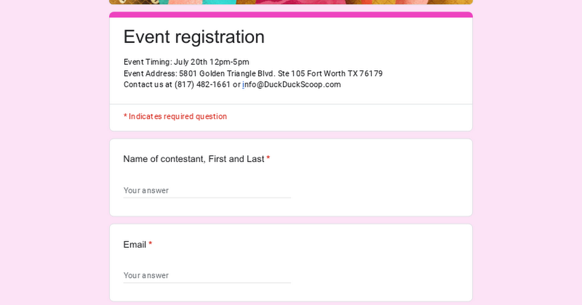 Event registration