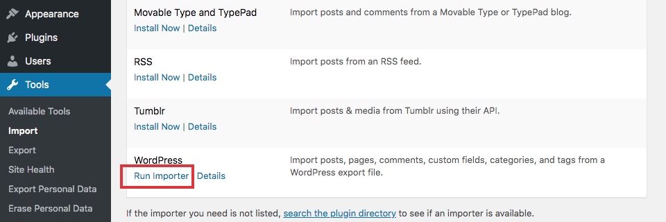 Importando artigos no WordPress