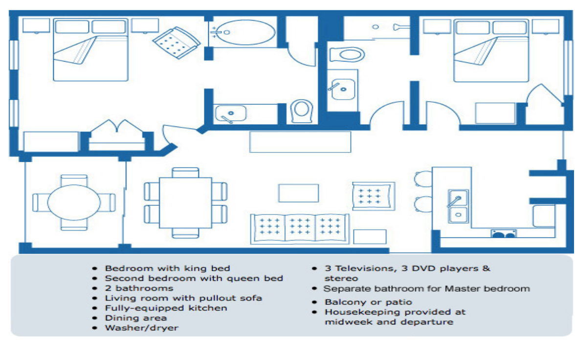 Two Bedroom Deluxe Condo Floor Plan