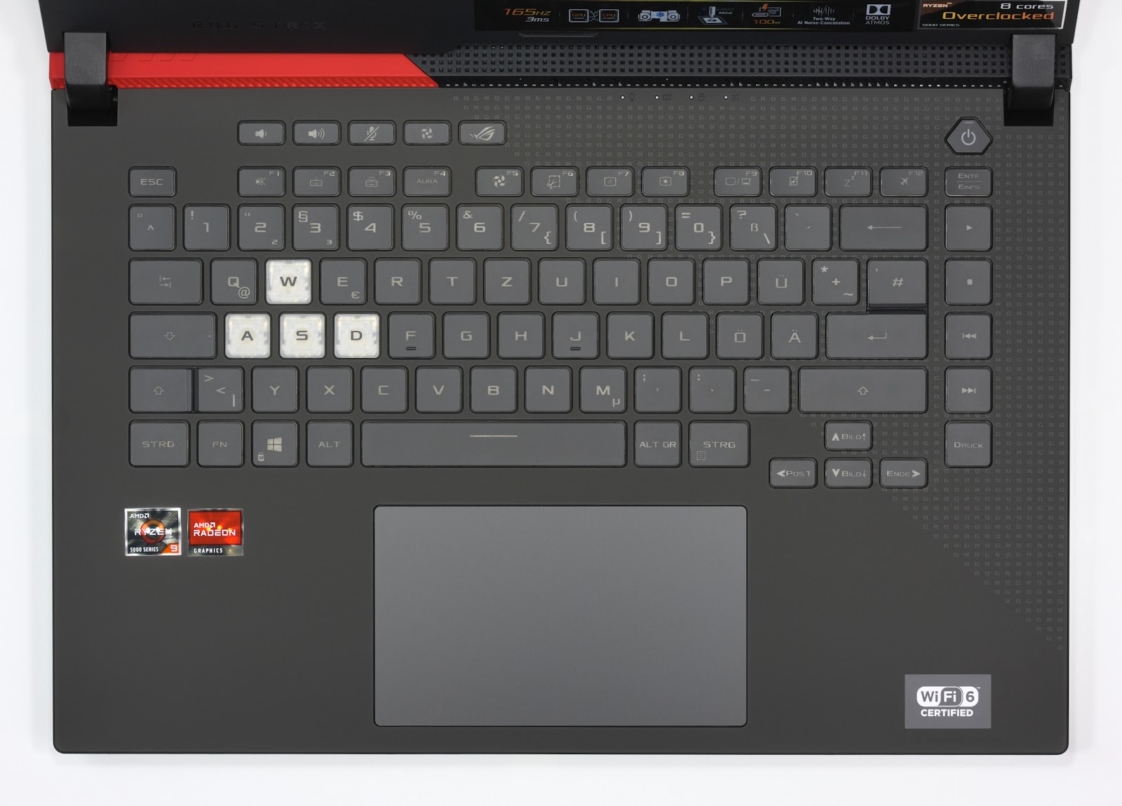 This image shows the full keyboard of laptop from upper angle.