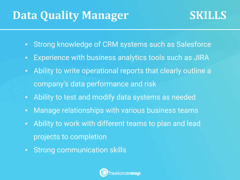 Skills Of A Data Quality Manager