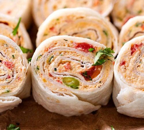 Chicken Taco Mexican Pinwheels - The Chunky Chef