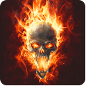 Magic Effect Skull in Fire LWP apk
