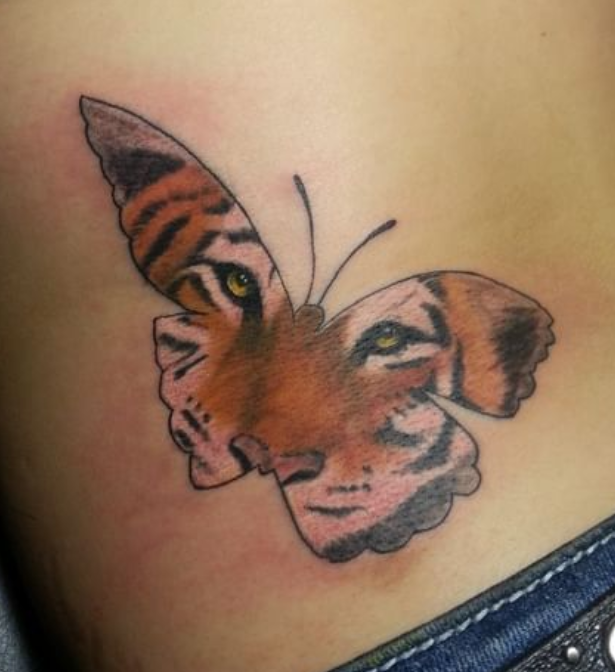 Tiger Tattoo On Lower Back