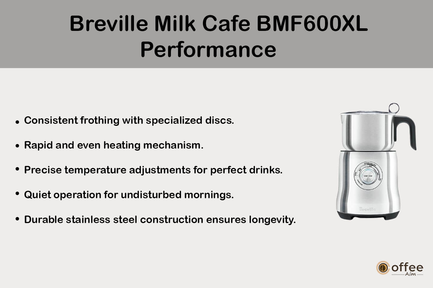 This visual representation highlights the performance of the "Breville Milk Cafe BMF600XL" as detailed in the "Breville Milk Cafe BMF600XL Review" article.