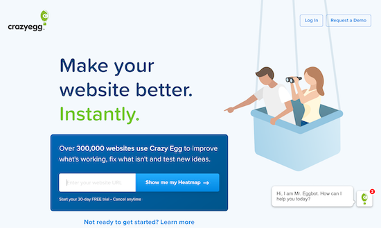 crazy egg home page