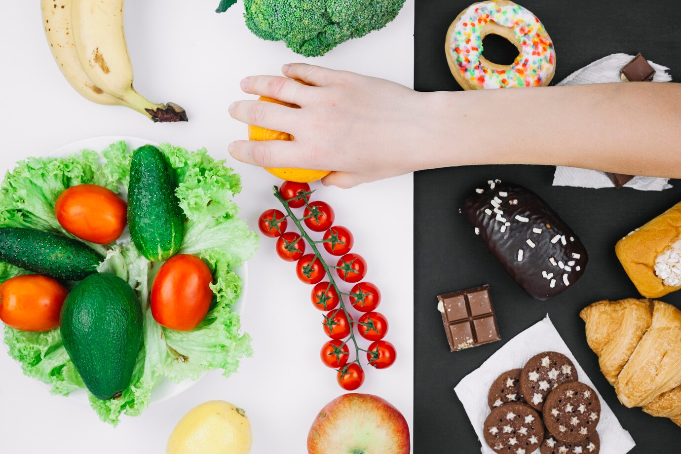 healthy food vs unhealthy food