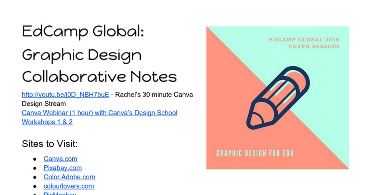 EdCampGlobal: Graphic Design