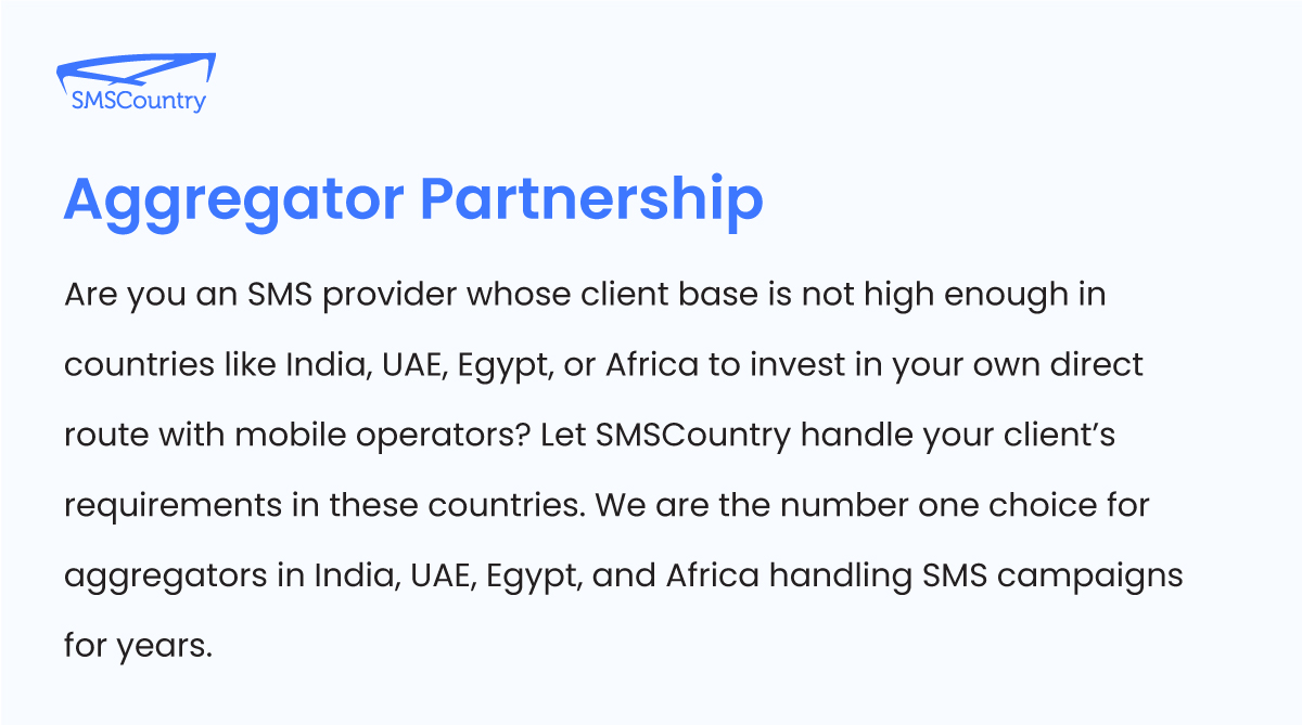 SMSCountry SMS aggregator partnership[