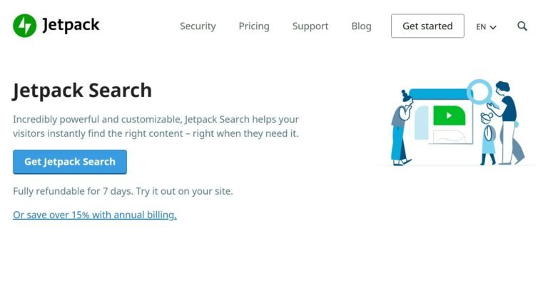 Complemento Jetpack Search para WordPress