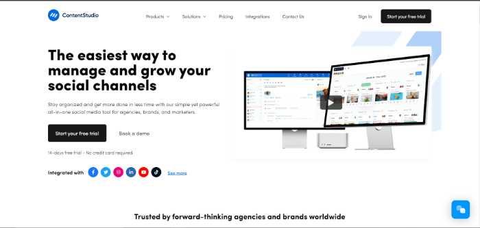 Homepage of ContentStudio - one of the best content planner you can get