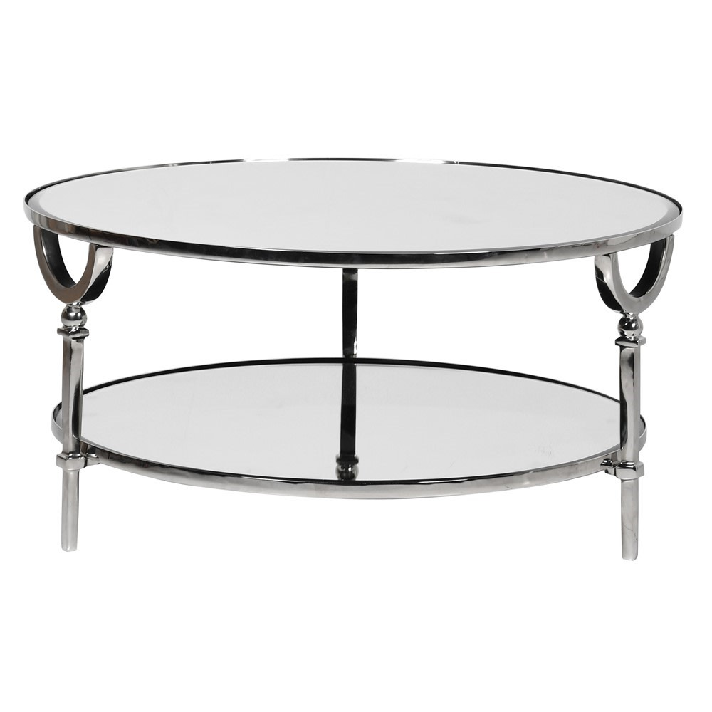 Sloane Chrome Mirrored Hoop Round Coffee Table