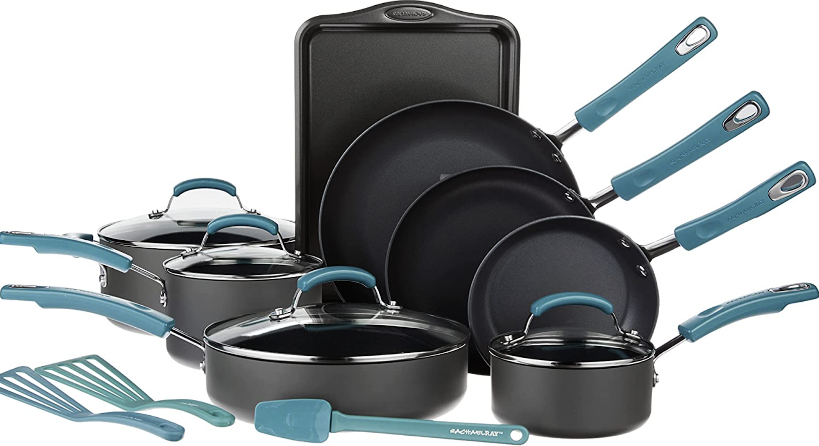 Rachael Ray Nonstick Sauce Pot and Steamer Insert Set 3-Quart Marine Blue