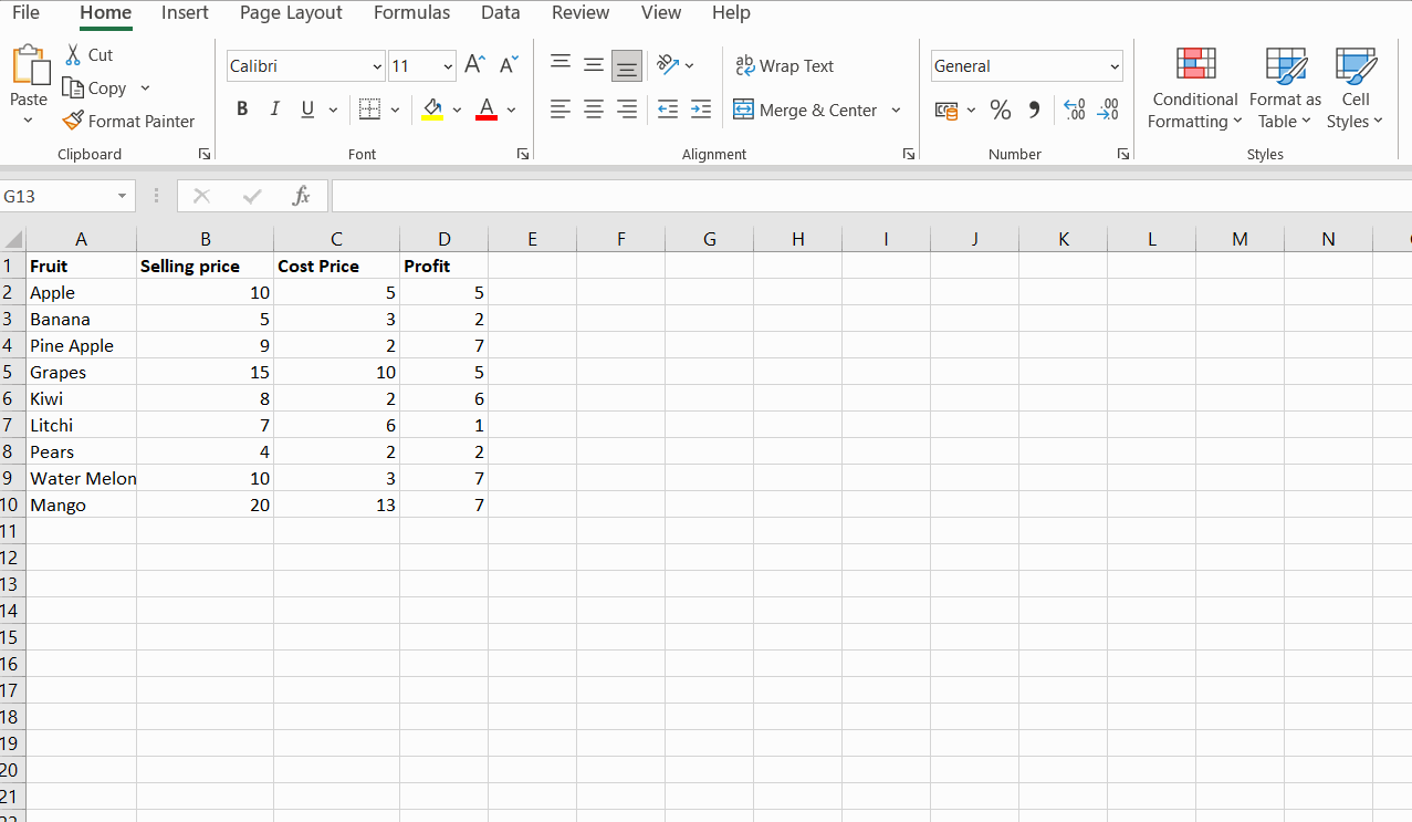 Click on the 2-D Stacked Bars option under the Charts group in the Insert Tab