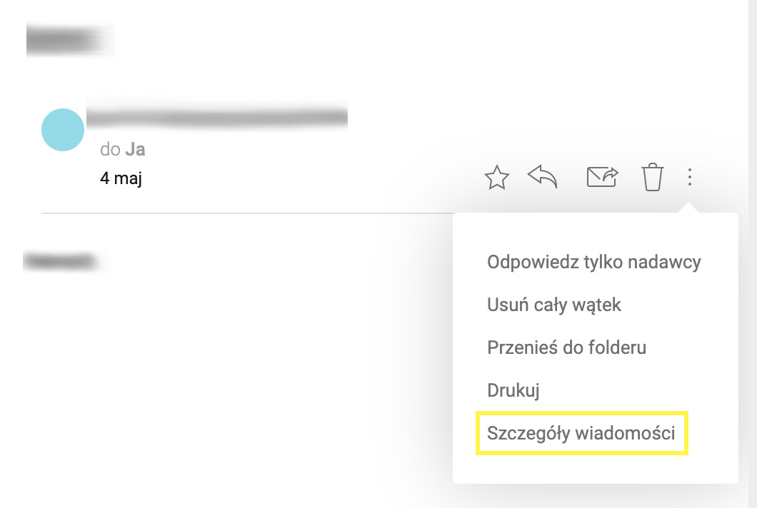 mail otrzymany na skrzynkę Interia, szczegóły wiadomości