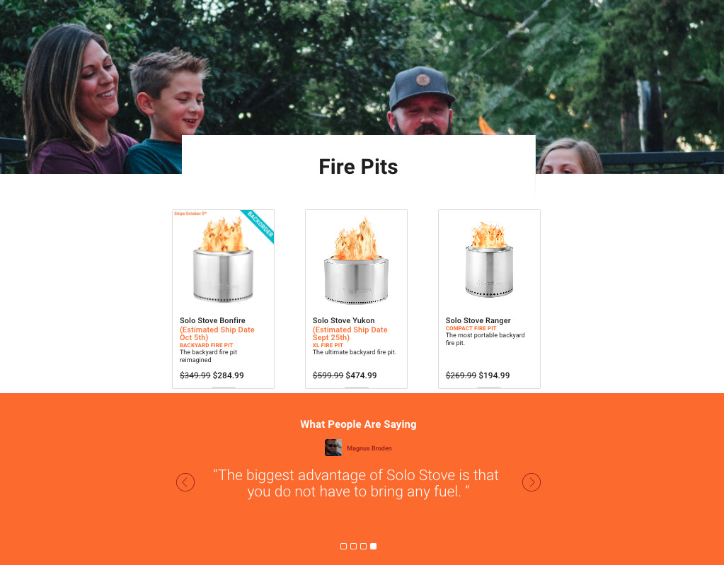 Solo Stove Landing Page