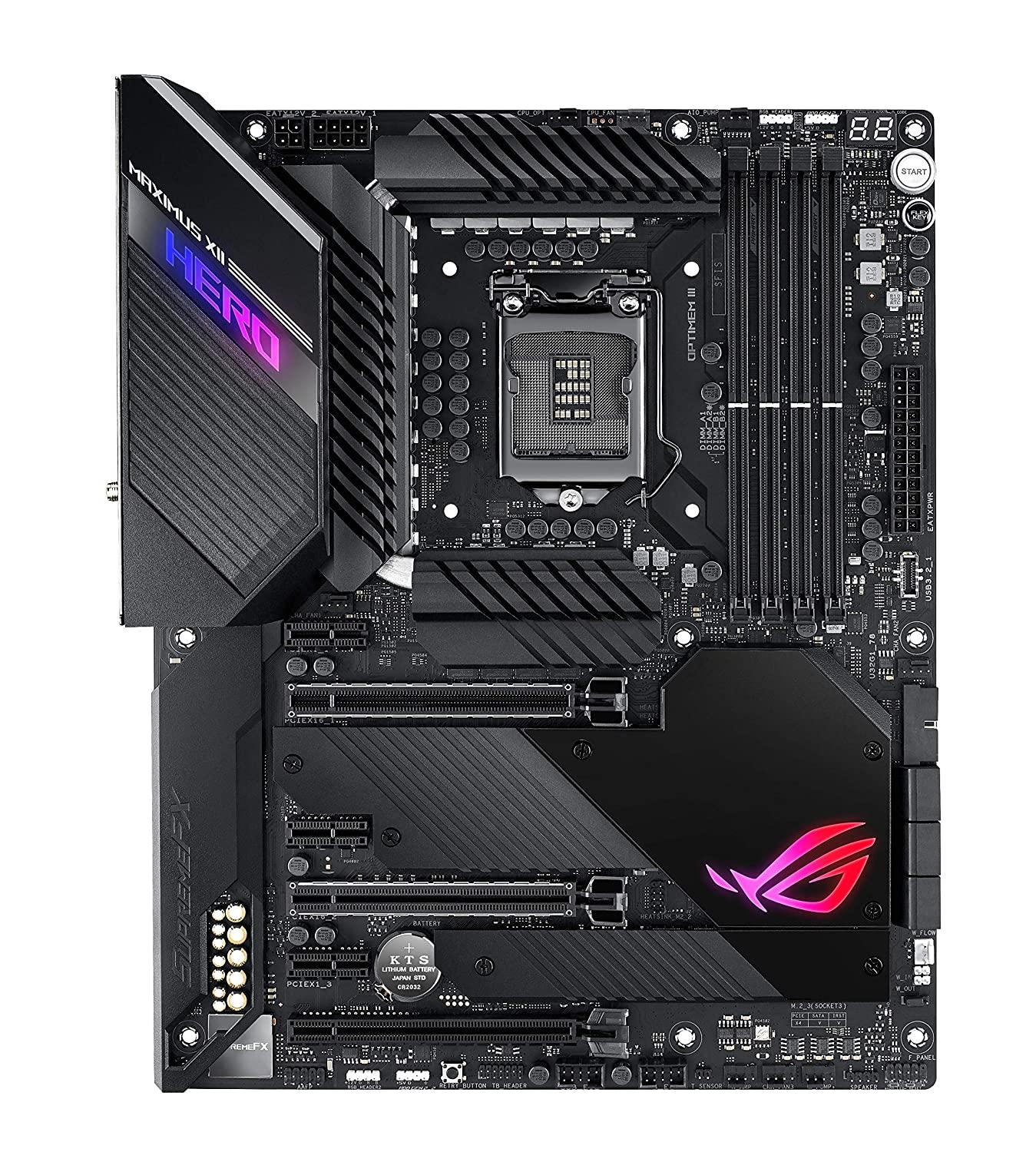 Amazon.in: Buy ASUS ROG Maximus XII Hero Z490 (WiFi 6) LGA 1200 (Intel 10th  Gen) ATX Gaming Motherboard (14+2 Power Stages, DDR4 4800+, 5Gbps LAN,  Intel LAN, Bluetooth v5.1, Triple M.2, Aura