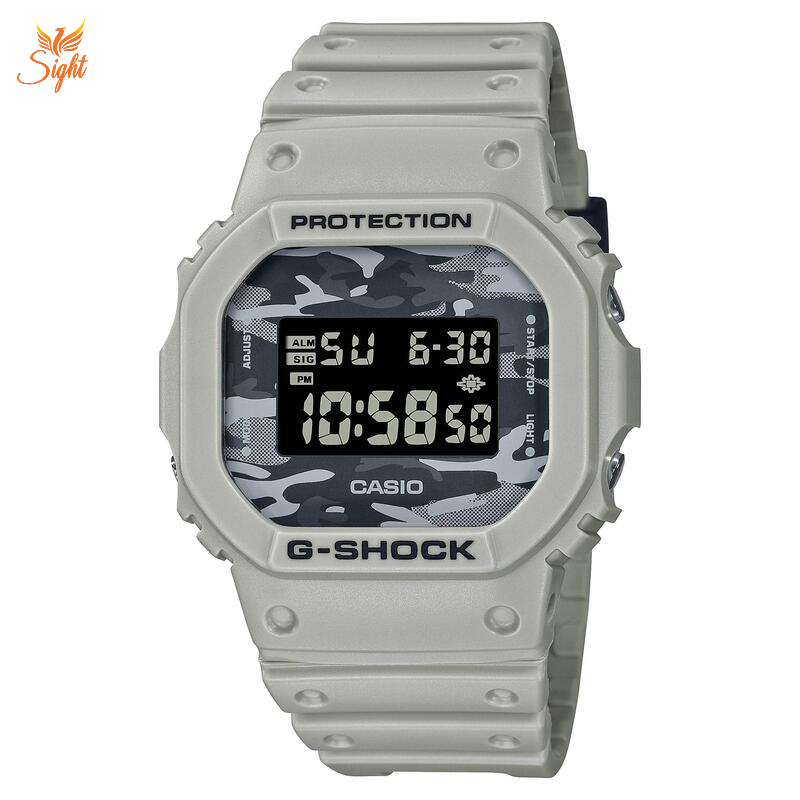 Đồng hồ Casio G Shock DW-5600CA-8DR nổi bật với thiết kế mặt vuông đơn giản, gọn gàng