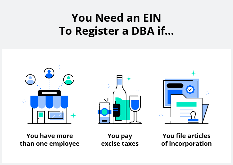 You should register a DBA if you have more than one employee, pay excise taxes, or file articles of incorporation. 