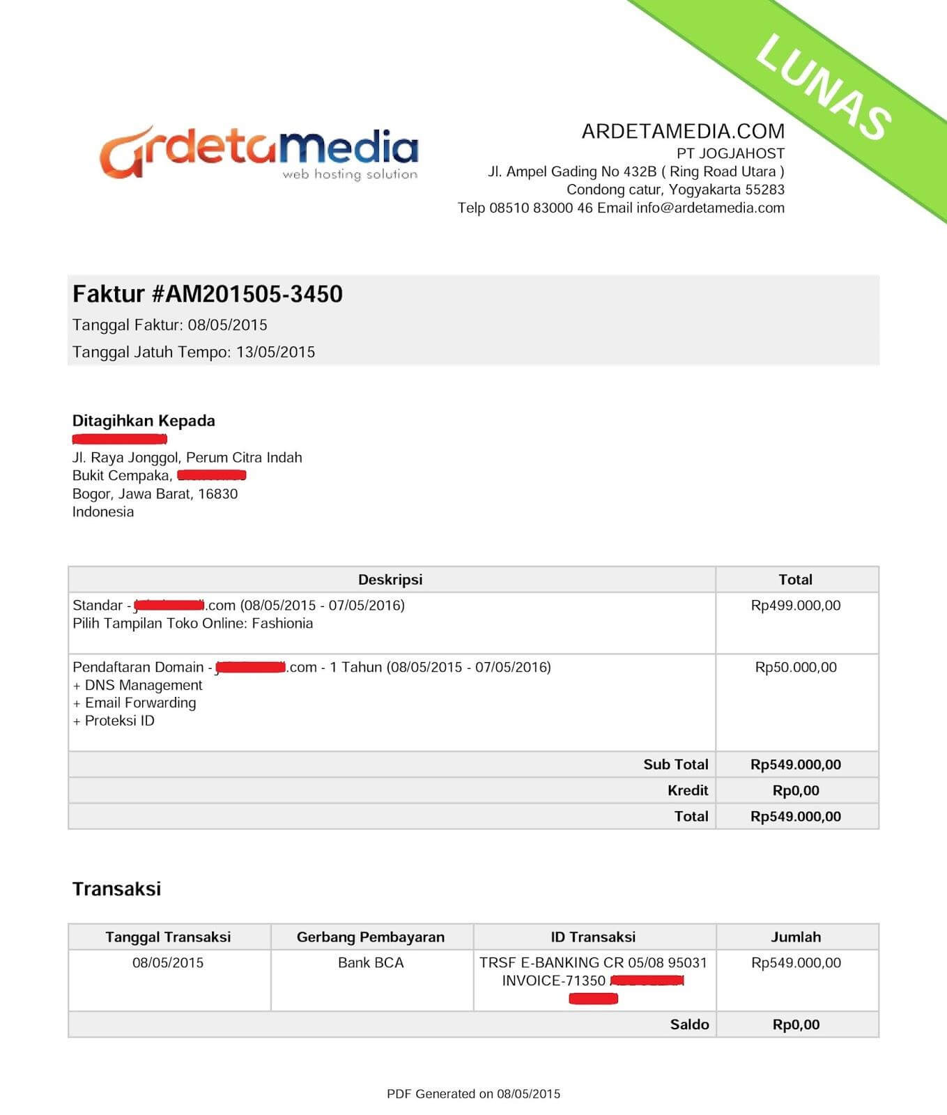 Invoice tagihan pengertian fungsi dan contoh formatnya