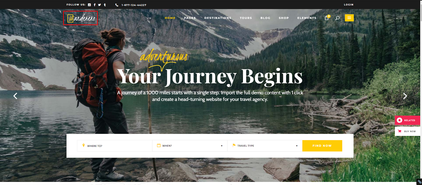 Wanderers - Adventure Tourism and Travel WordPress Theme