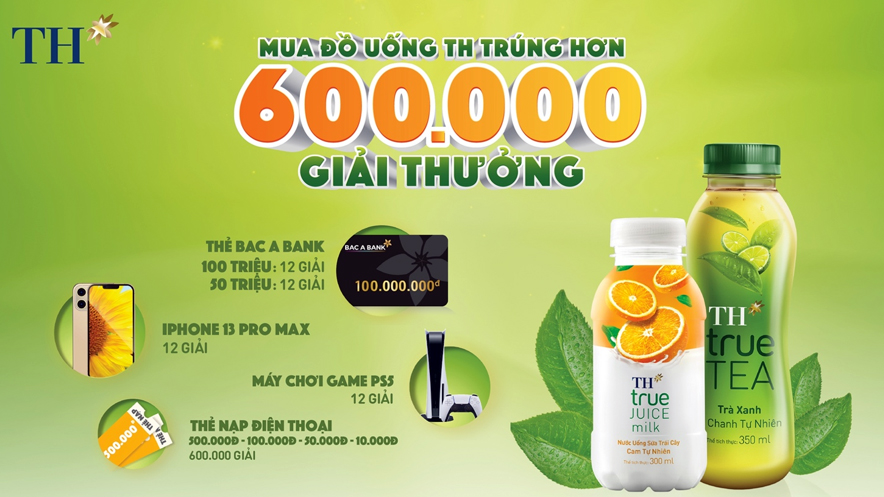 Cơ hội trúng 600.000 giải thưởng lớn khi uống TH hè này (Từ 20/4 - 14/7)