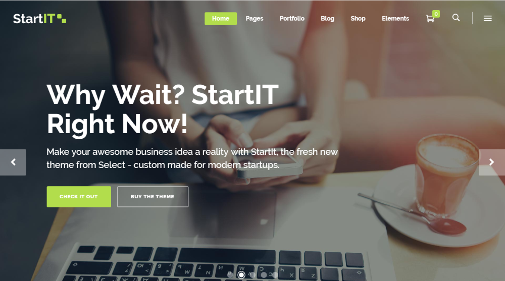 Tema WordPress de negócios de inicialização Startit