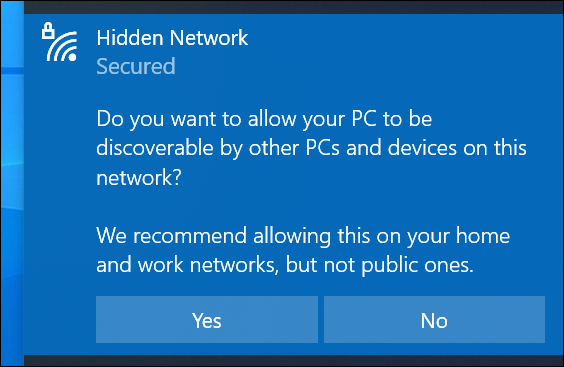Kết nối với Wi-Fi ẩn trong Thanh tác vụ Windows 10