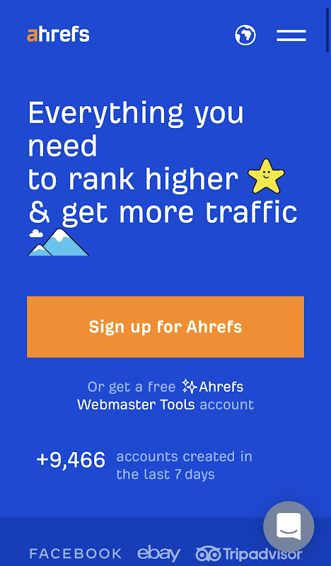 ahrefs main page