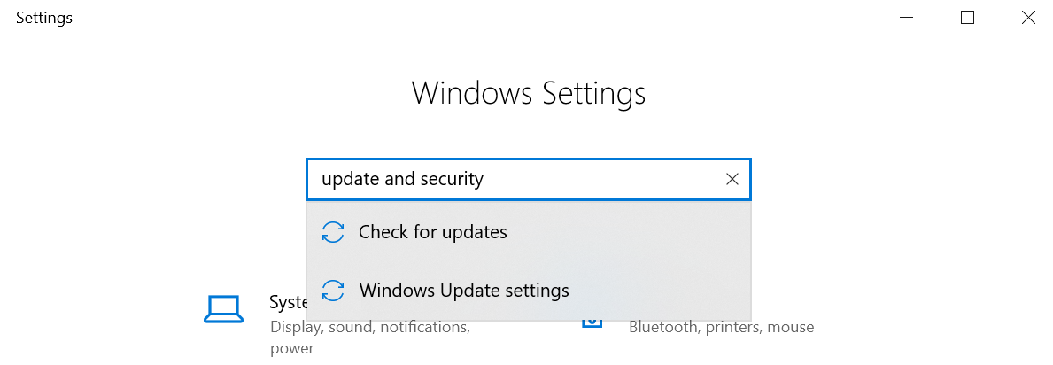 go to Windows settings