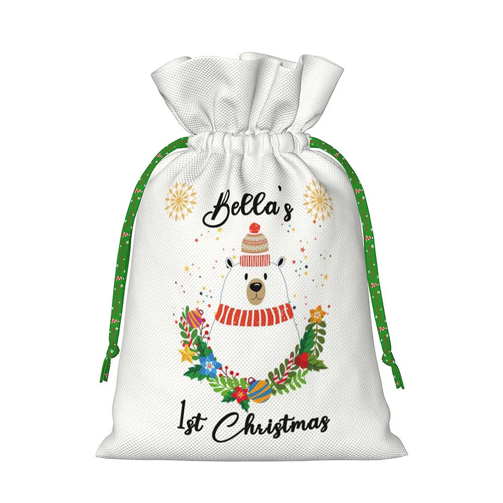 Personalized First Christmas Bag Gift Wrapping for Kids