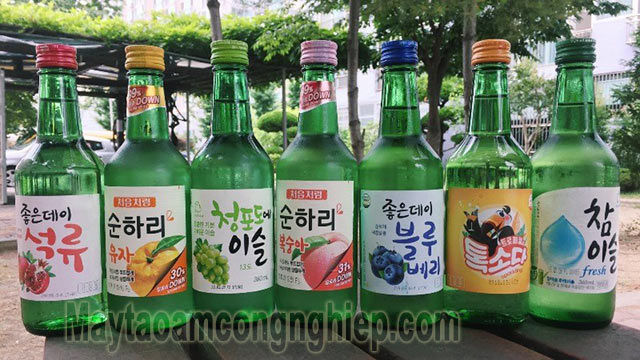 Có nhiều loại soju với độ cồn khác nhau (ảnh: internet)