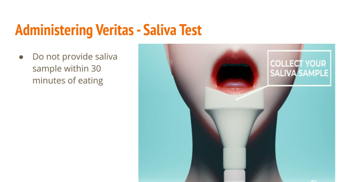 How to Administer Veritas Saliva Test