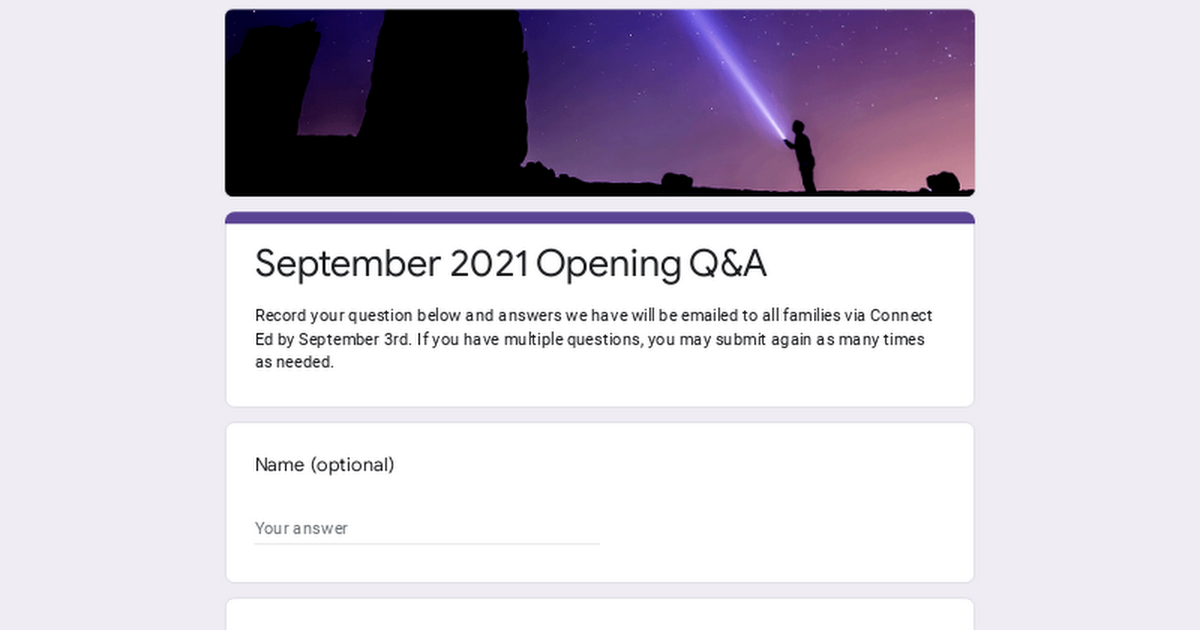 September 2021 Opening Q&A