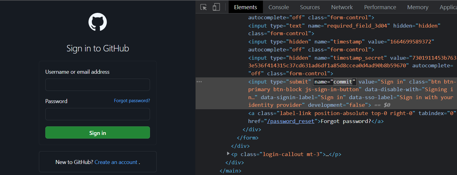 finding submit button name