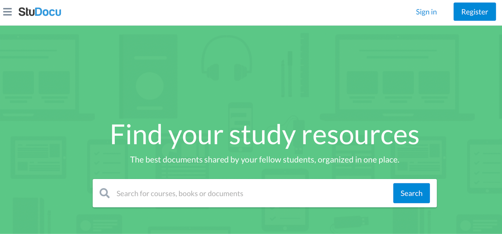 screenshot from studocu on find your study resources