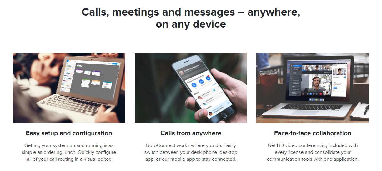 GoToConnect services, softphone apps. 