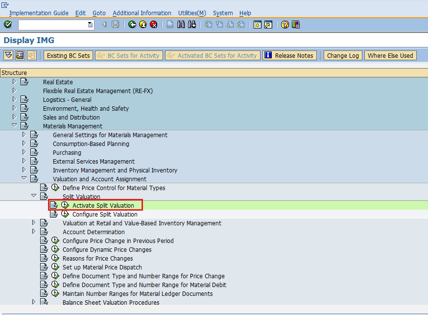 SAP Split Valuation
