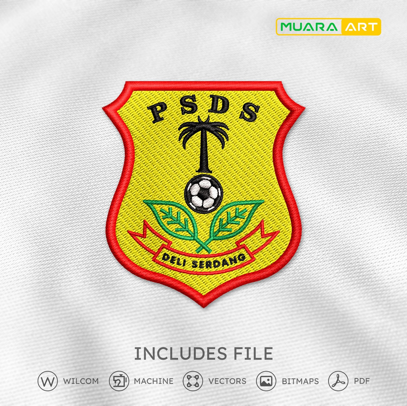 Desain Bordir Logo PSDS Deli Serdang (Sumatera Utara)