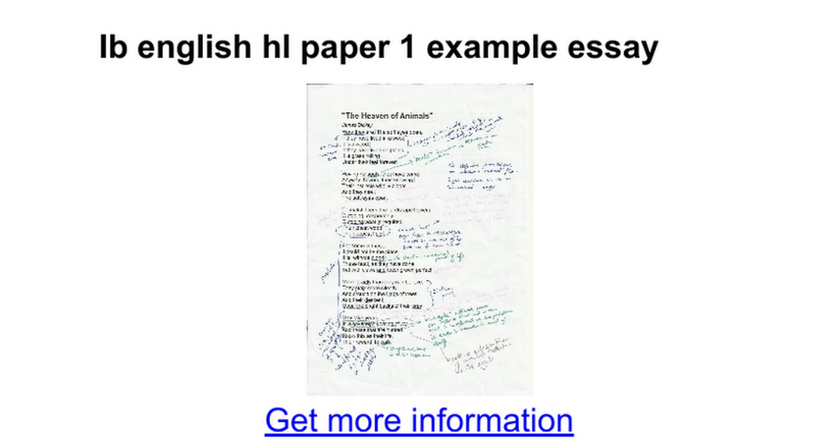 higher level english essay ib example