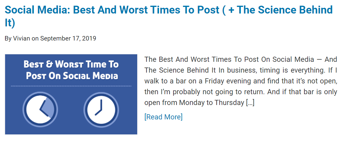 The blog title that show a specific aspect about social media